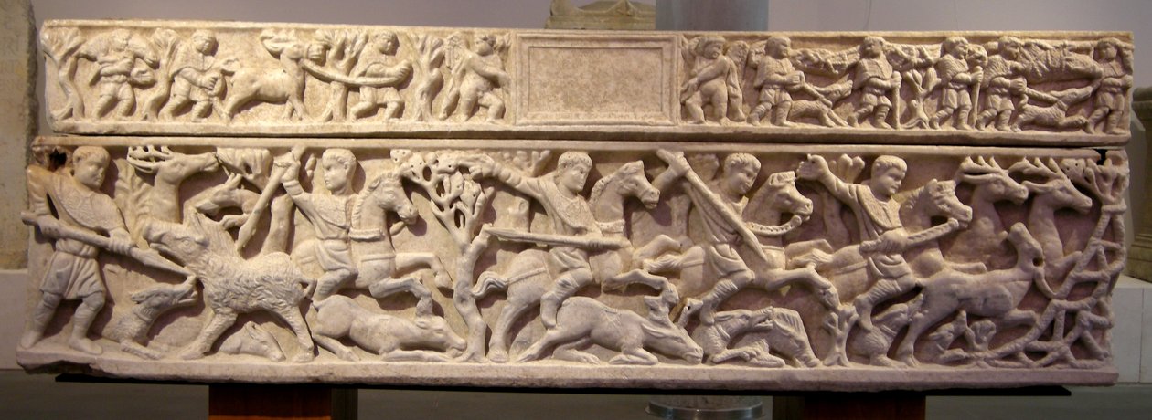 Sarkofag przedstawiający polowanie (marmur) autorstwa Roman