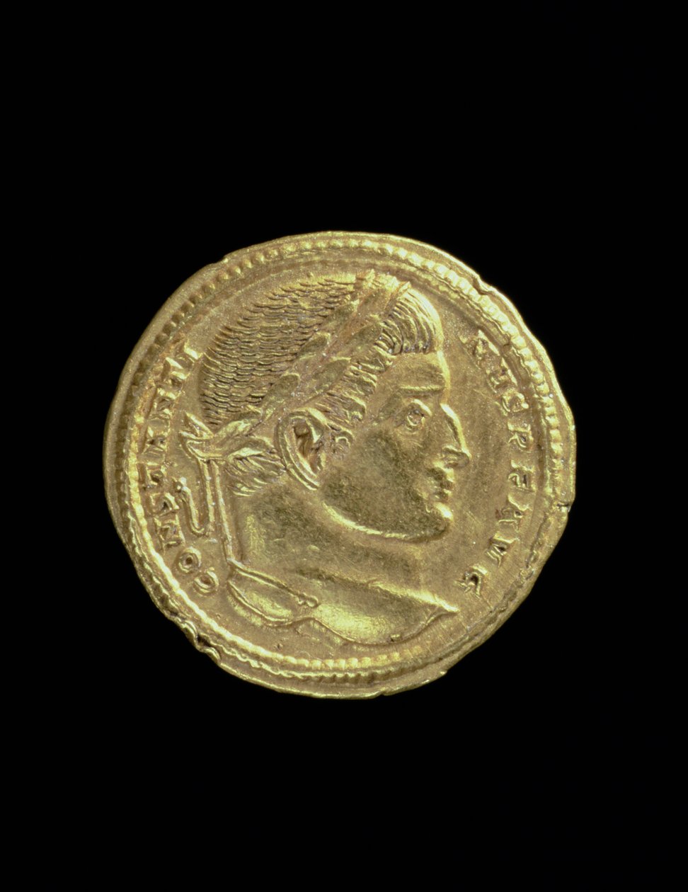 Solidus (awers) Konstantyna I Wielkiego (AD 306-AD 337) z nagim popiersiem i wieńcem laurowym. Napis: CONSTANTINVS P F AVG (rewers patrz 119151) autorstwa Roman