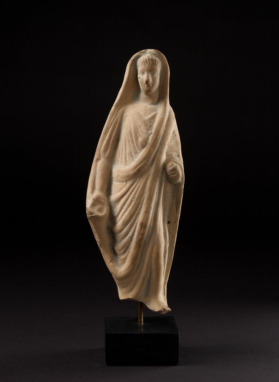 Terakotowa statuetka pobożnego Rzymianina zasłaniającego głowę swoją togą (terakotą) autorstwa Roman