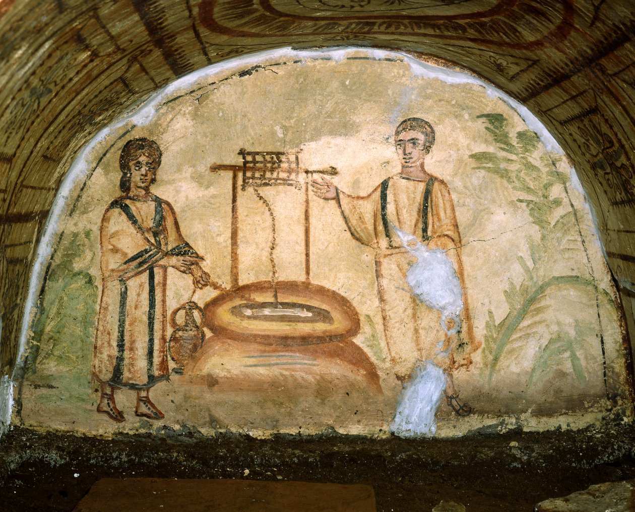 Samarytanka przy studni, Katakumby Via Latina, Rzym autorstwa Roman