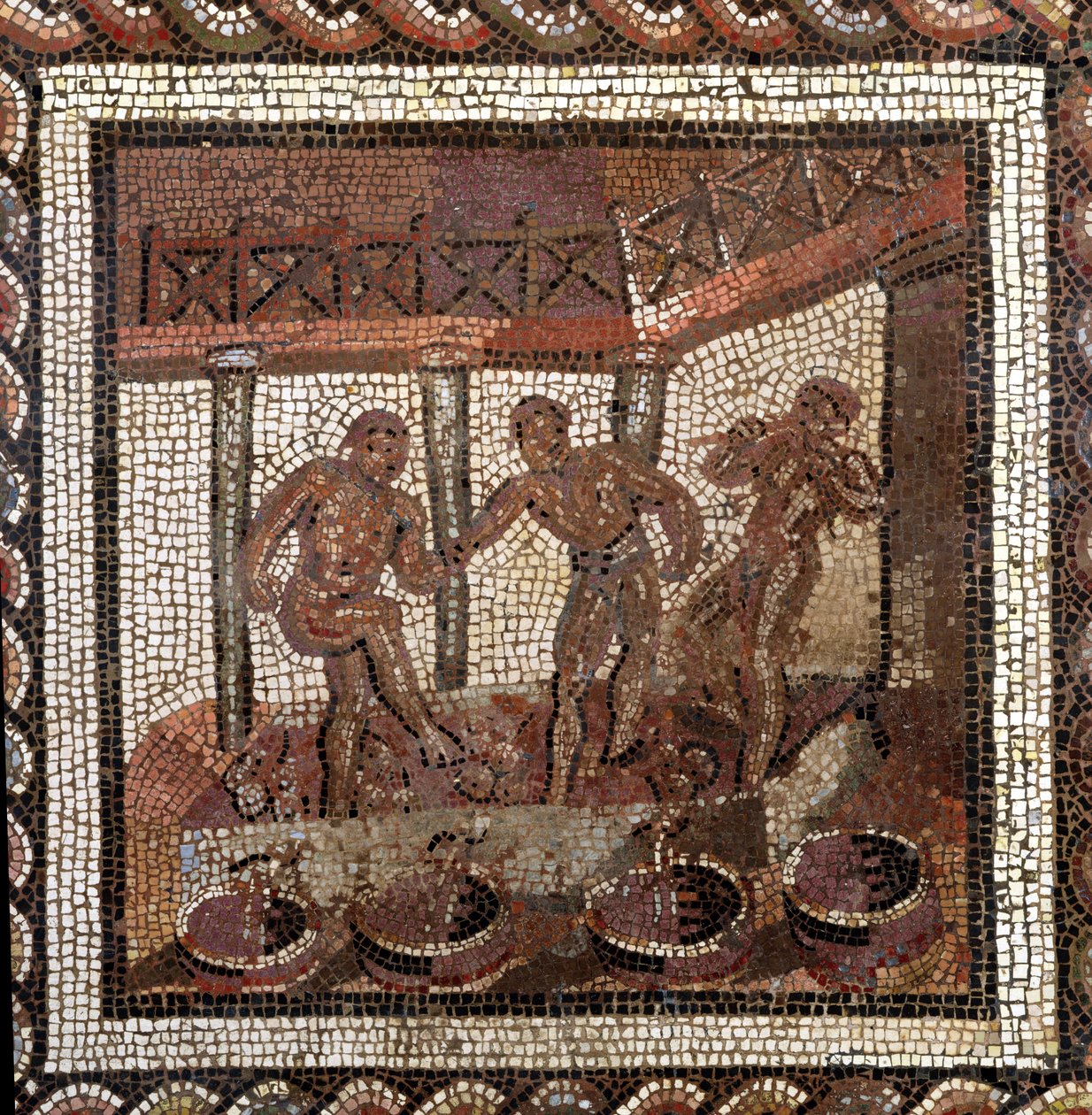Winogrona kroczące, z Saint-Romain-en-Gal (mozaika) autorstwa Roman