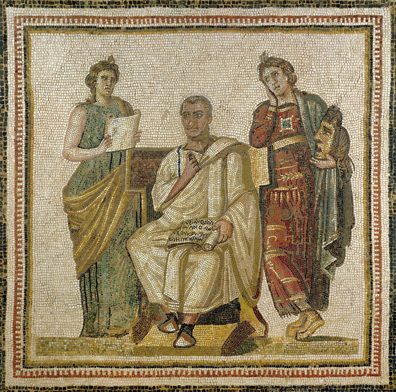 Wergiliusz (70-19 pne) i Muzy z Sousse (Hadrumetum) (mozaika) autorstwa Roman