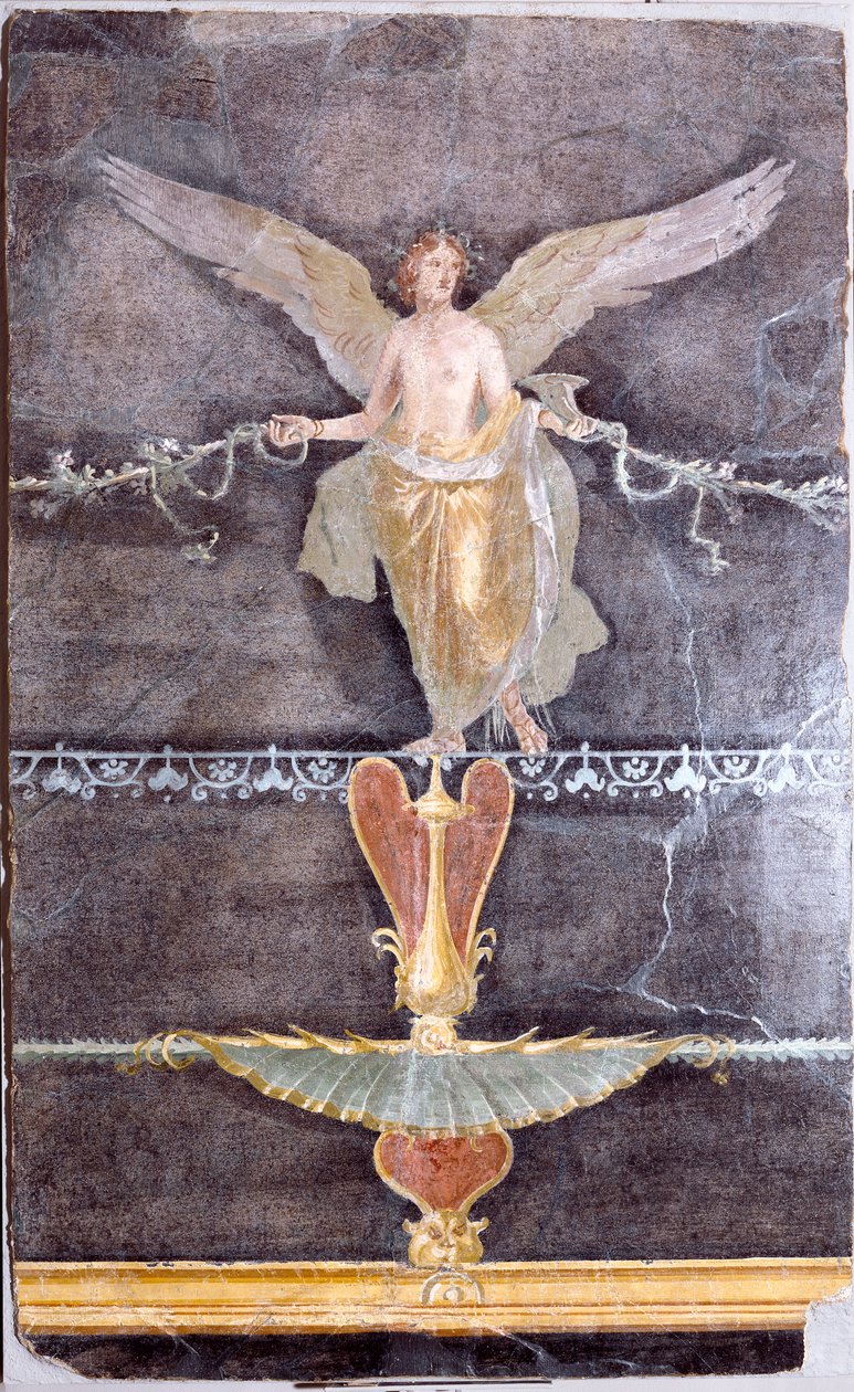 Fragment muru ze skrzydlatą kobietą (Nike) na Czarnym Ziemi, ok. 1930 r. 70 autorstwa Roman