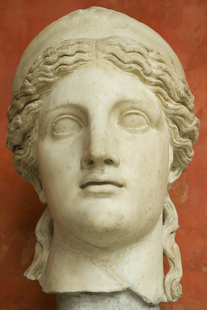 Kobieta z diademem, okres Cesarstwa Rzymskiego (30 pne-500 ne) (marmur) autorstwa Roman