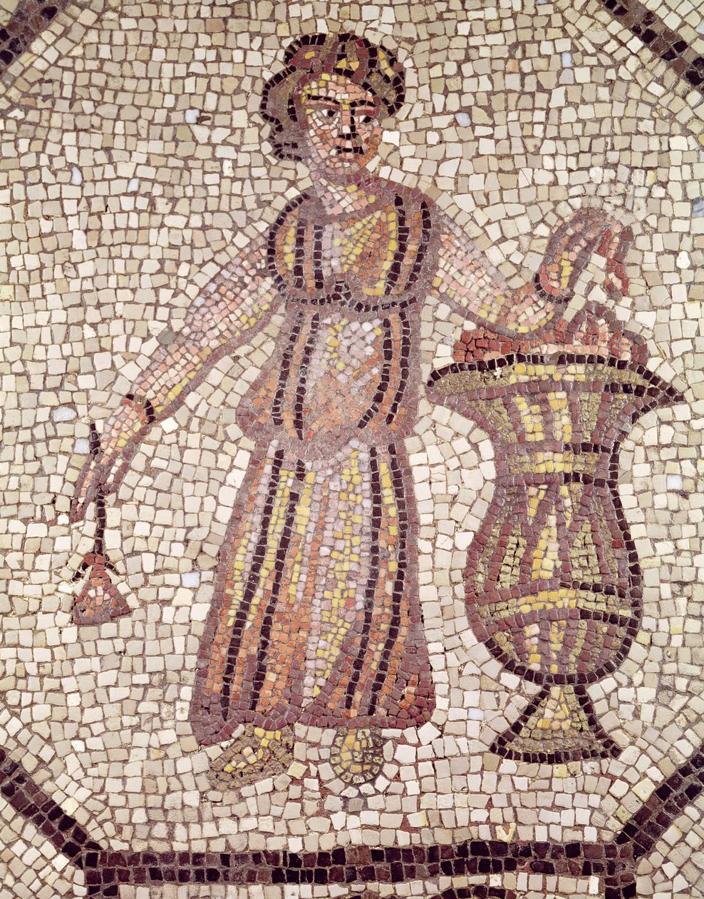 Młoda dziewczyna z kwiatami (mozaika) autorstwa Roman