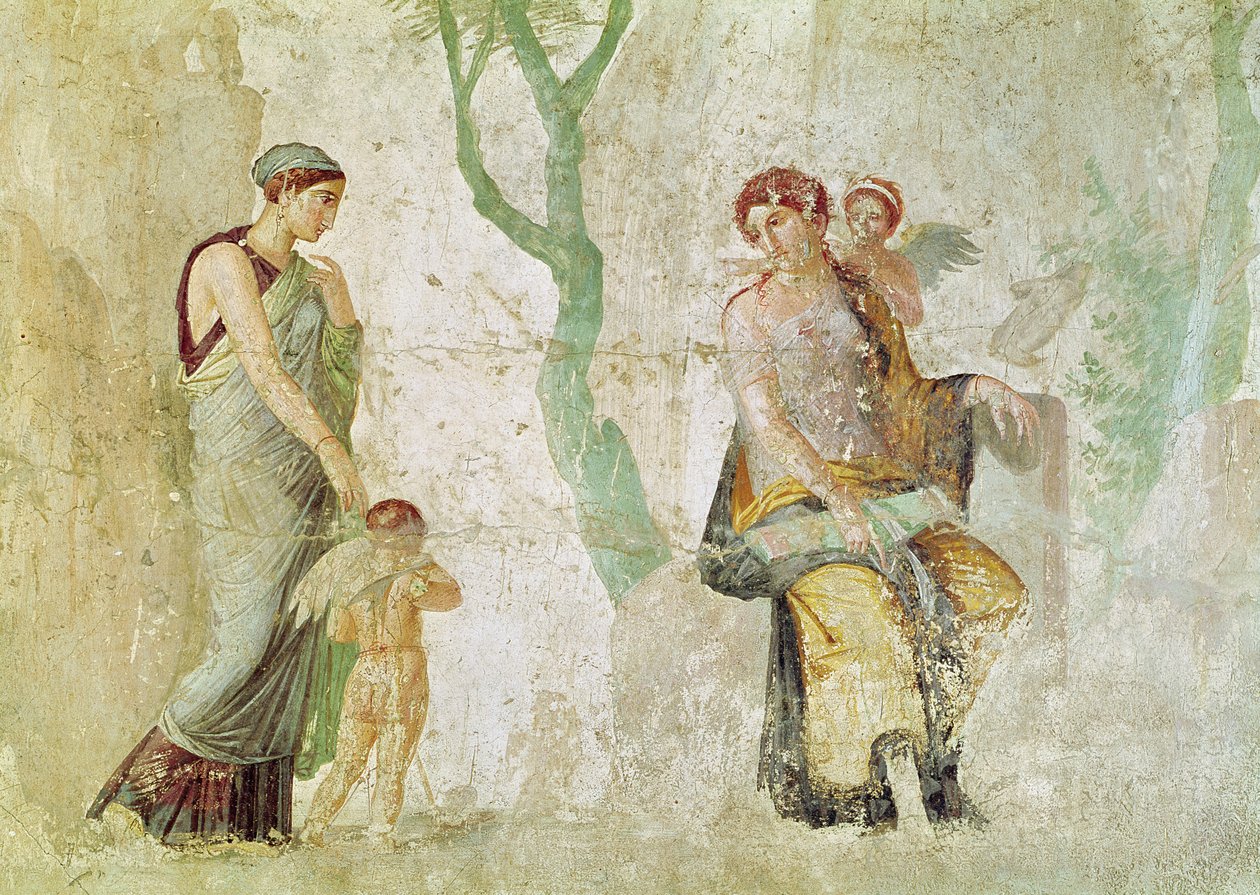 Eros ukarany w obecności Afrodyty autorstwa Roman Imperial Period