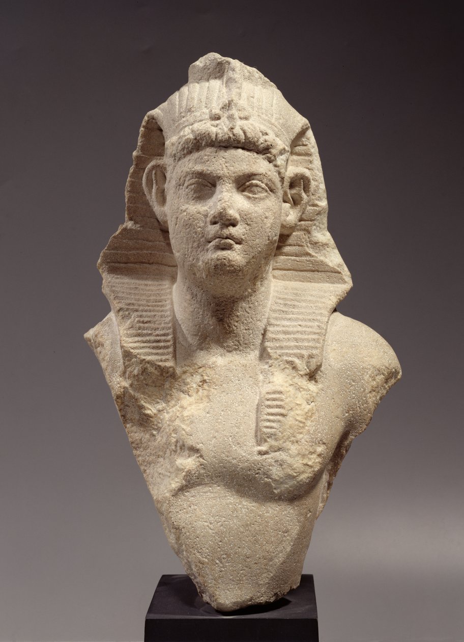 Popiersie cesarza rzymskiego jako faraona (marmur) autorstwa Roman Period Egyptian