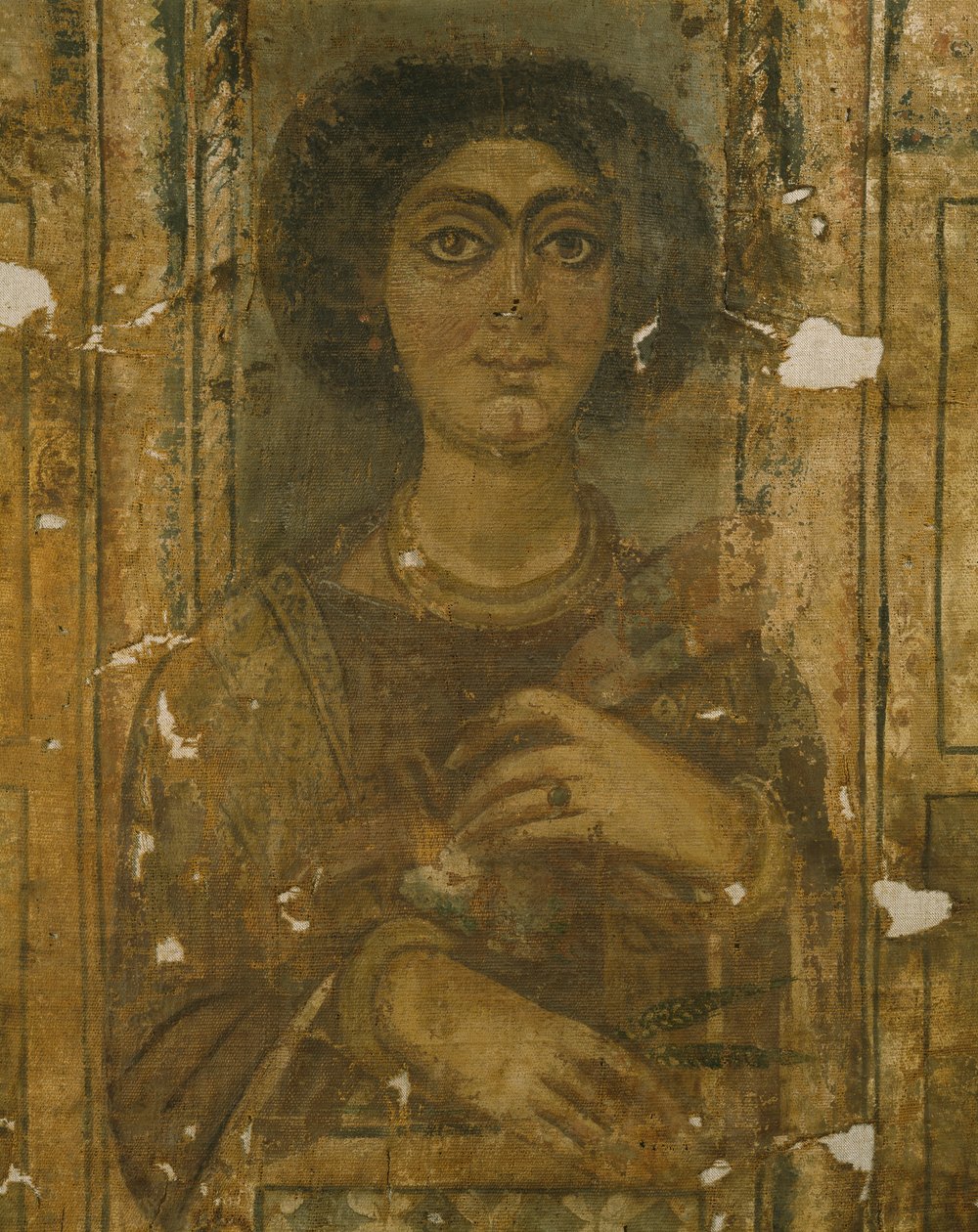 Portret kobiecy, III w. n.e. (płótno malowane i złocone) autorstwa Roman Period Egyptian