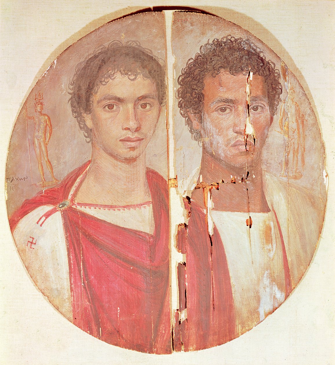 Portret dwóch braci (malarstwo enkaustyczne na drewnie) autorstwa Roman Period Egyptian