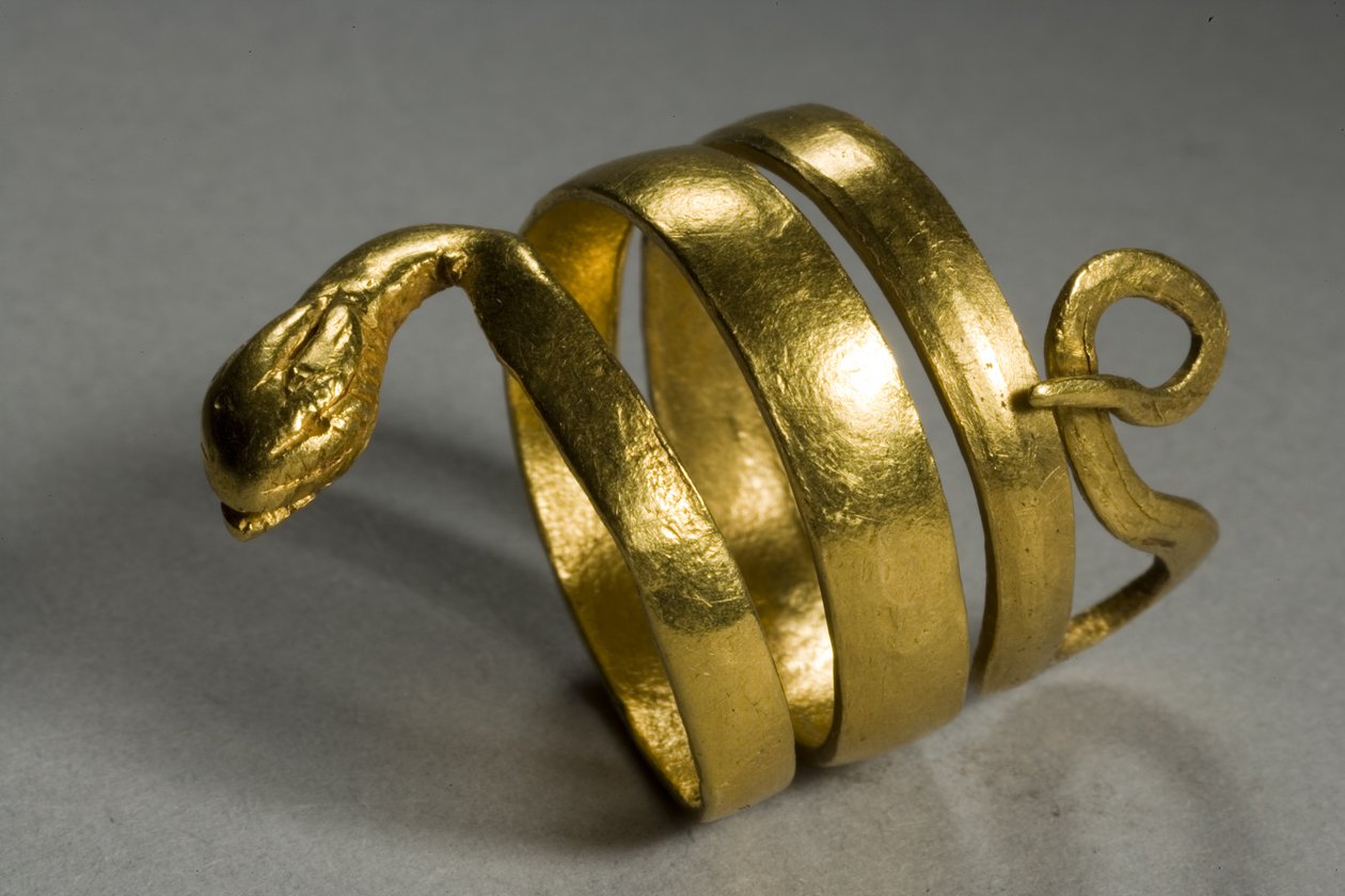 Pierścień węża, ok. I wpne (złoto) autorstwa Roman Period Egyptian