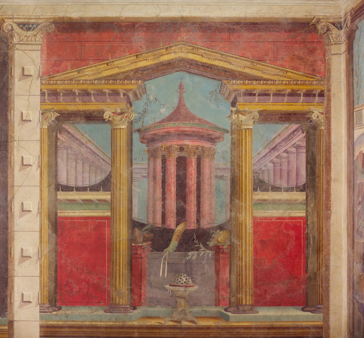 Malowidło ścienne z cubiculum willi w Boscoreale, ok. 50-40 p.n.e autorstwa Roman Republican Period