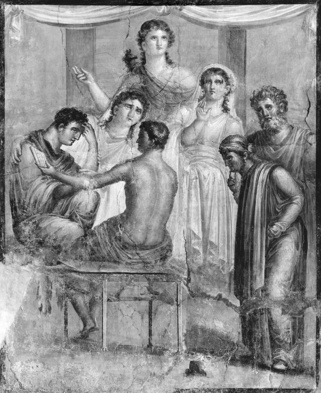 Admetus i Alkestis słuchający wyroczni, z Pompei, Dom Poety Tragicznego autorstwa Roman Roman