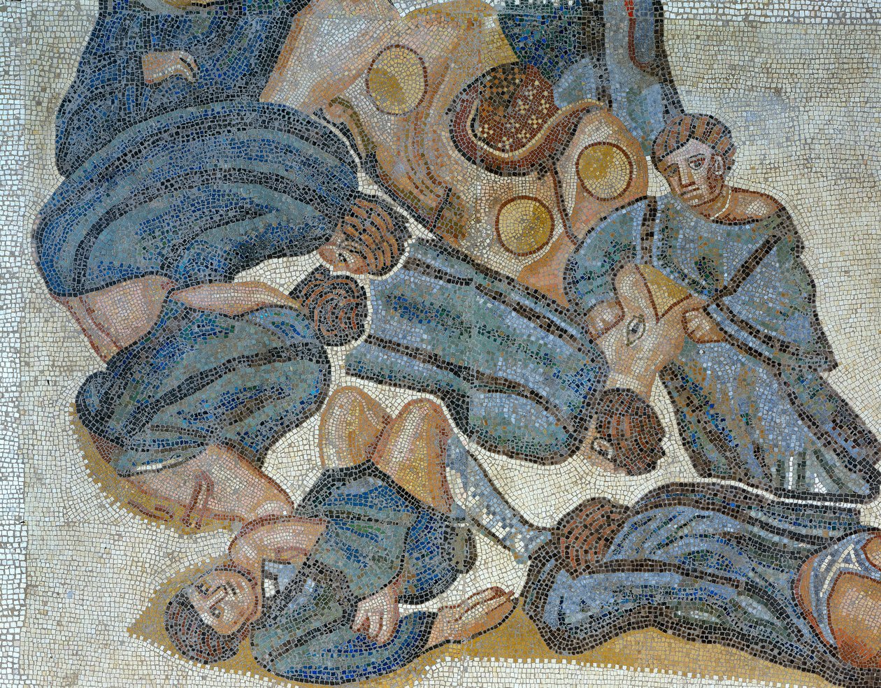 Mozaika przedstawiająca scenę polowania na dziką bestię, detal autorstwa Roman Roman