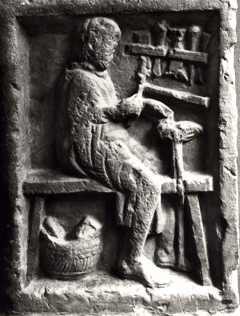 Szewc przy pracy, płaskorzeźba z rzymskiego grobu autorstwa Roman Roman