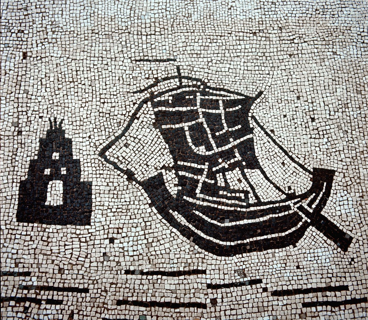 Statek w porcie Ostia (mozaika autorstwa Roman