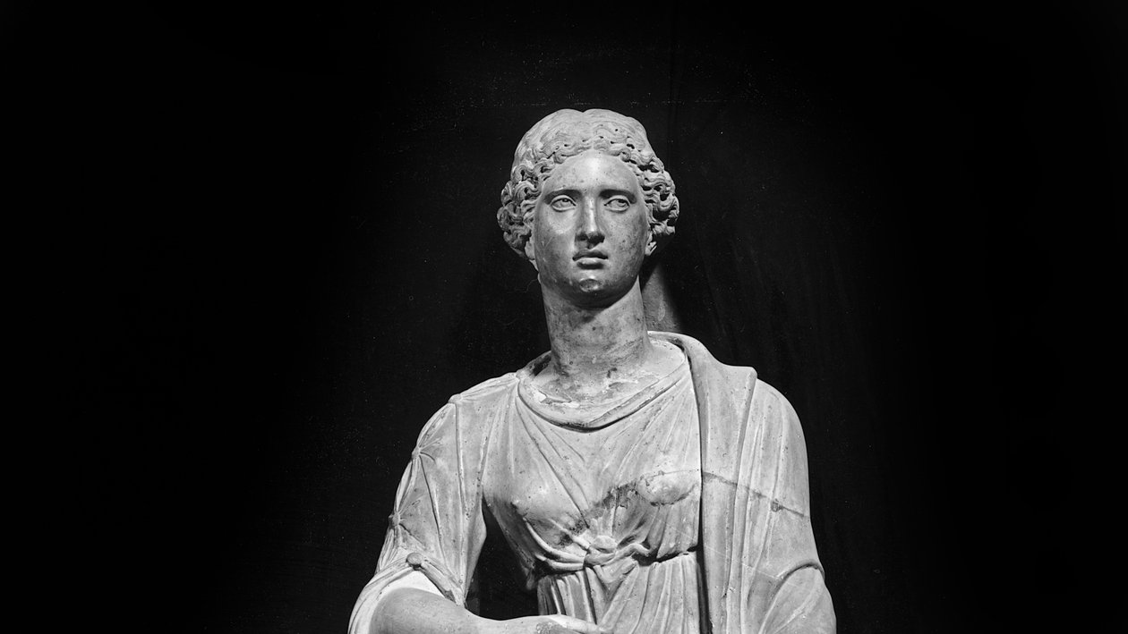 Agrypina Młodsza (15-59 n.e.) z synem Nero (37-68 n.e.) (marmur) (zdjęcie czarno-białe) (detal z 164899) autorstwa Roman