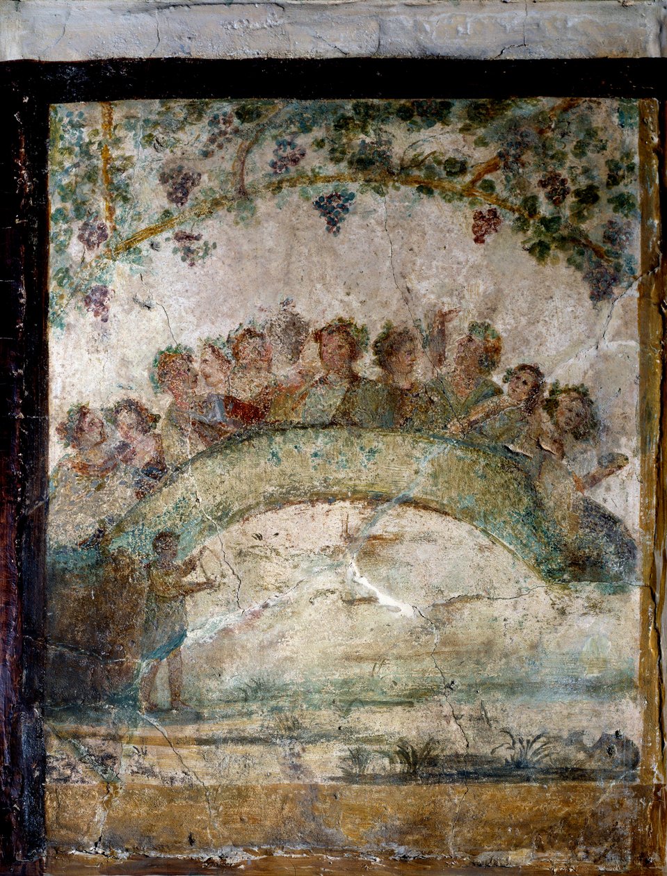 Sztuka starożytnego Rzymu: skrzydła rozpieszczaczy i dżinów. fresk z I wieku naszej ery. Paryż, Musee du Louvre autorstwa Roman