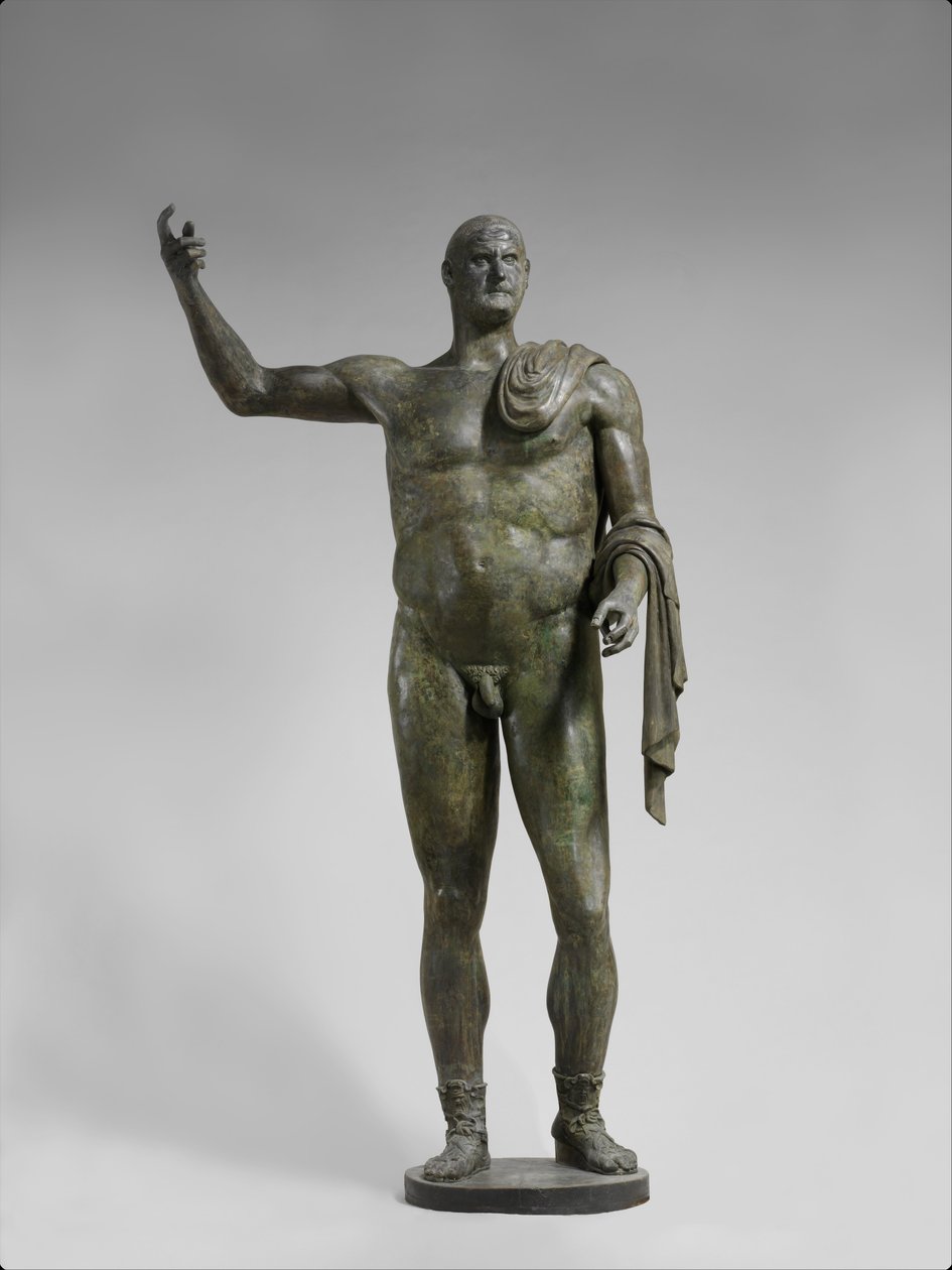 Spiżowa statua cesarza Trebonianusa Gallusa, 251-253 AD (brąz) autorstwa Roman