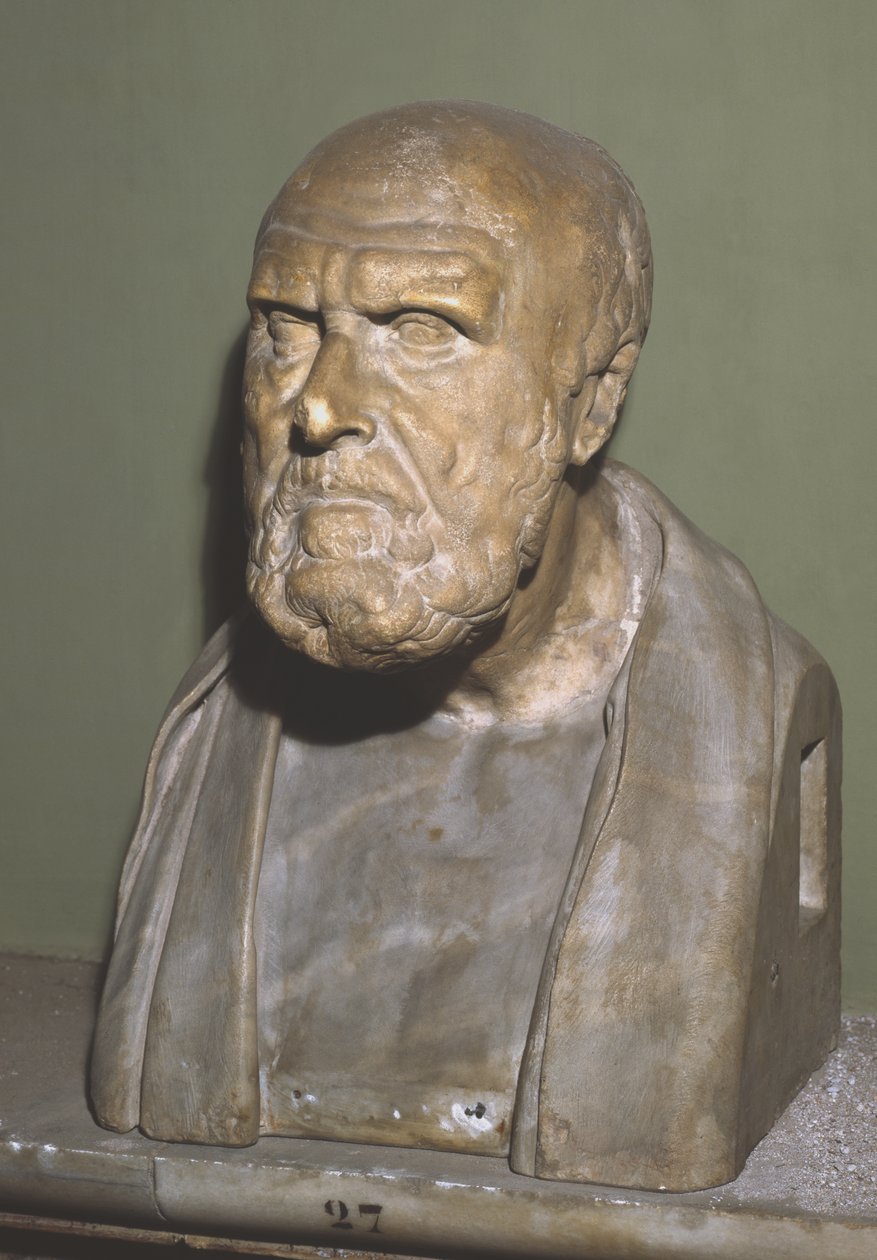 Popiersie Chryzypa z Soli, rzymska kopia hellenistycznego oryginału (marmur) autorstwa Roman