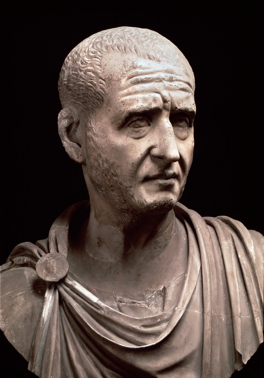 Popiersie cesarza Decjusza (rzeźba z marmuru, III w.) autorstwa Roman