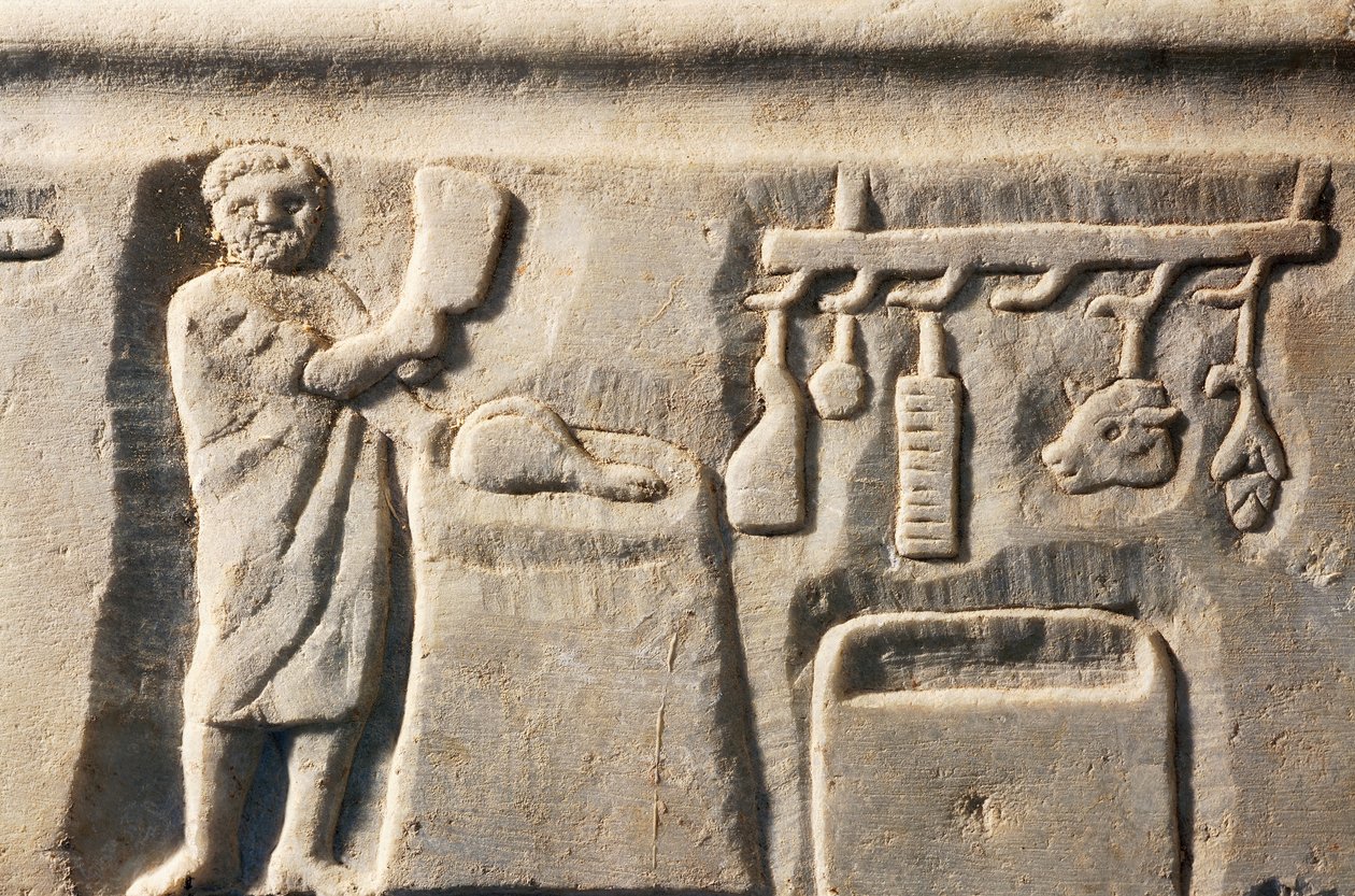 Rzeźnik, płaskorzeźba, cywilizacja rzymska autorstwa Roman
