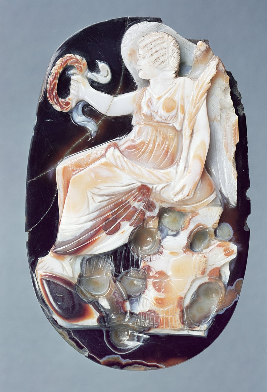 Kamea przedstawiająca Julię Domnę jako Victory, c.200 AD (sardonyx) autorstwa Roman