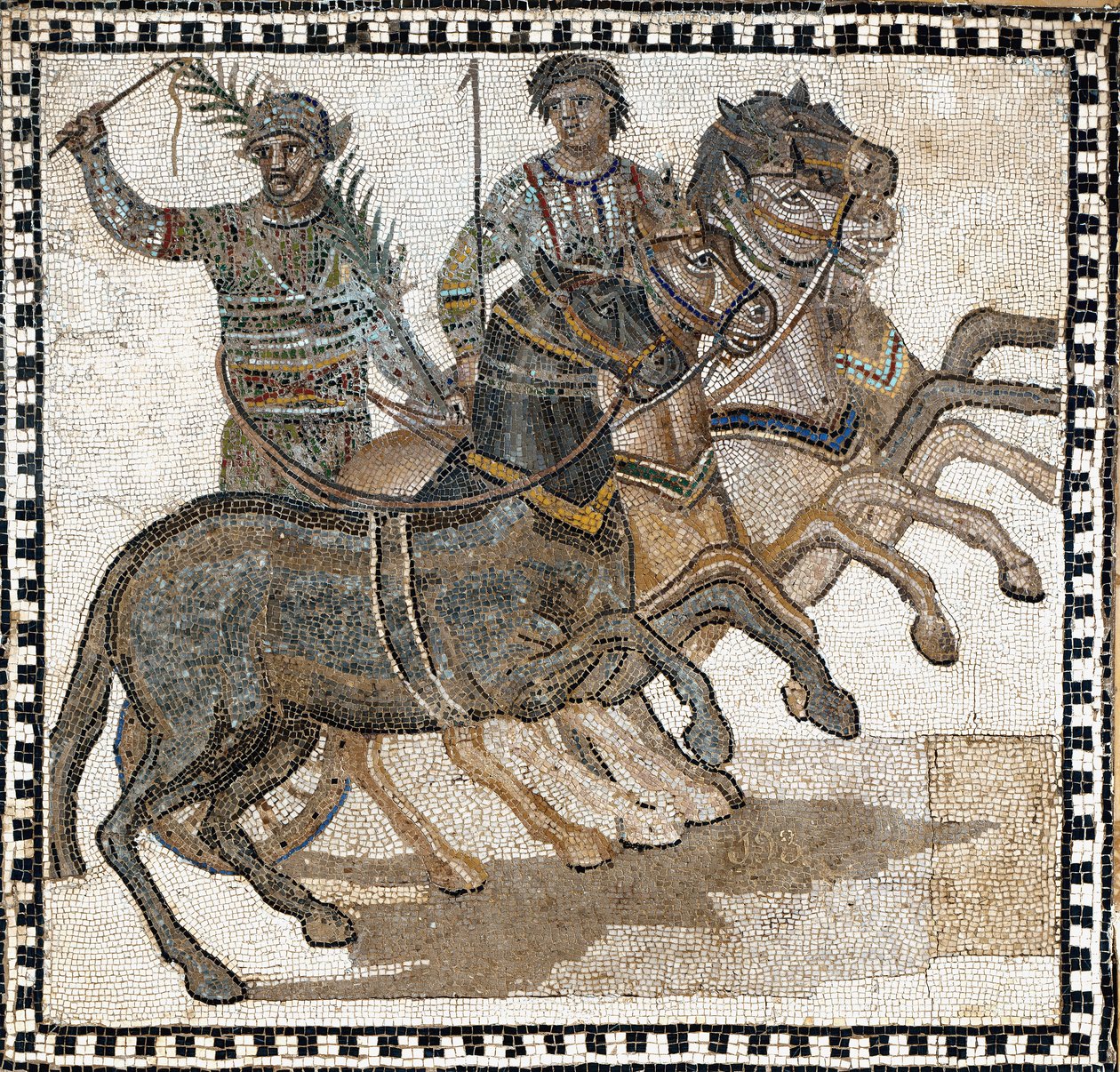 Scena cyrkowa w starożytnym Rzymie. Mozaika, III wiek autorstwa Roman