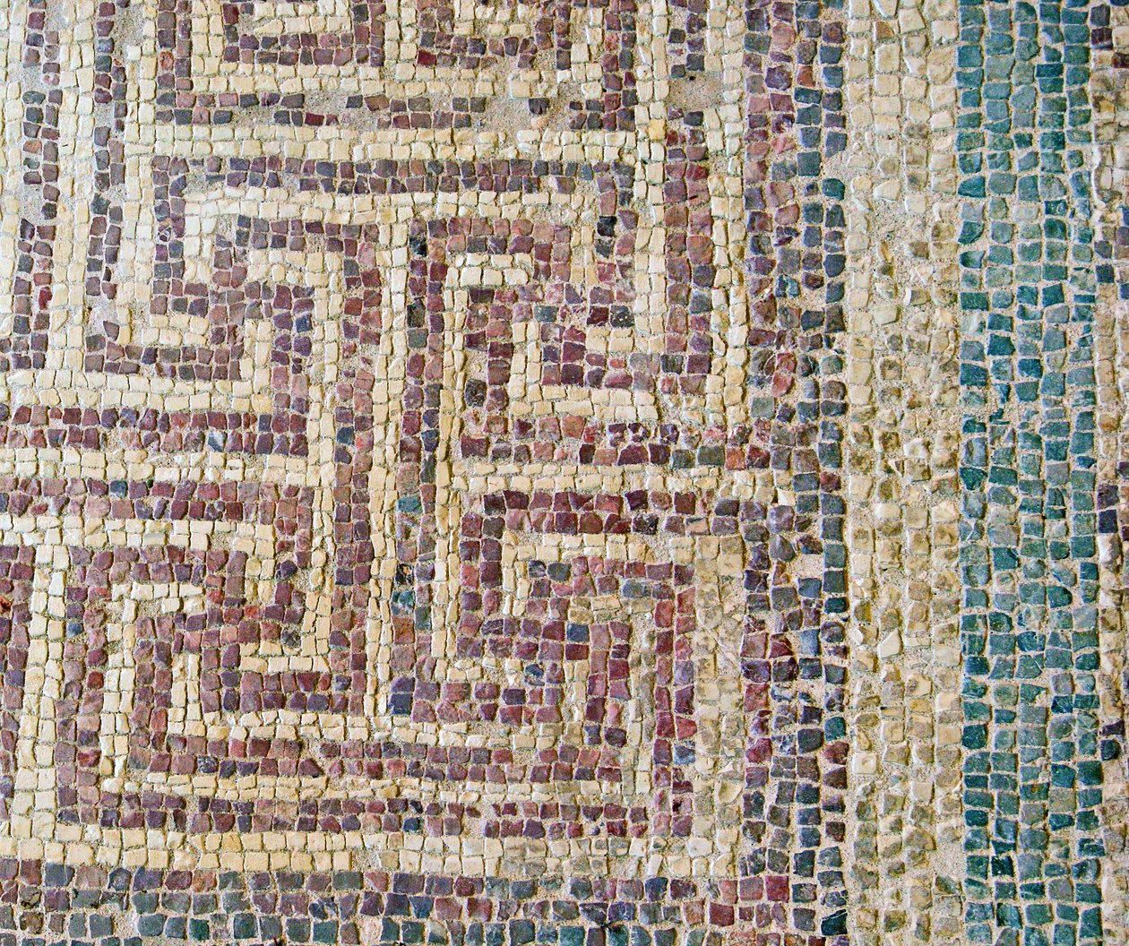 Detal mozaiki geometrycznej, Dom Tezeusza, Pafos, mozaika cypryjska autorstwa Roman
