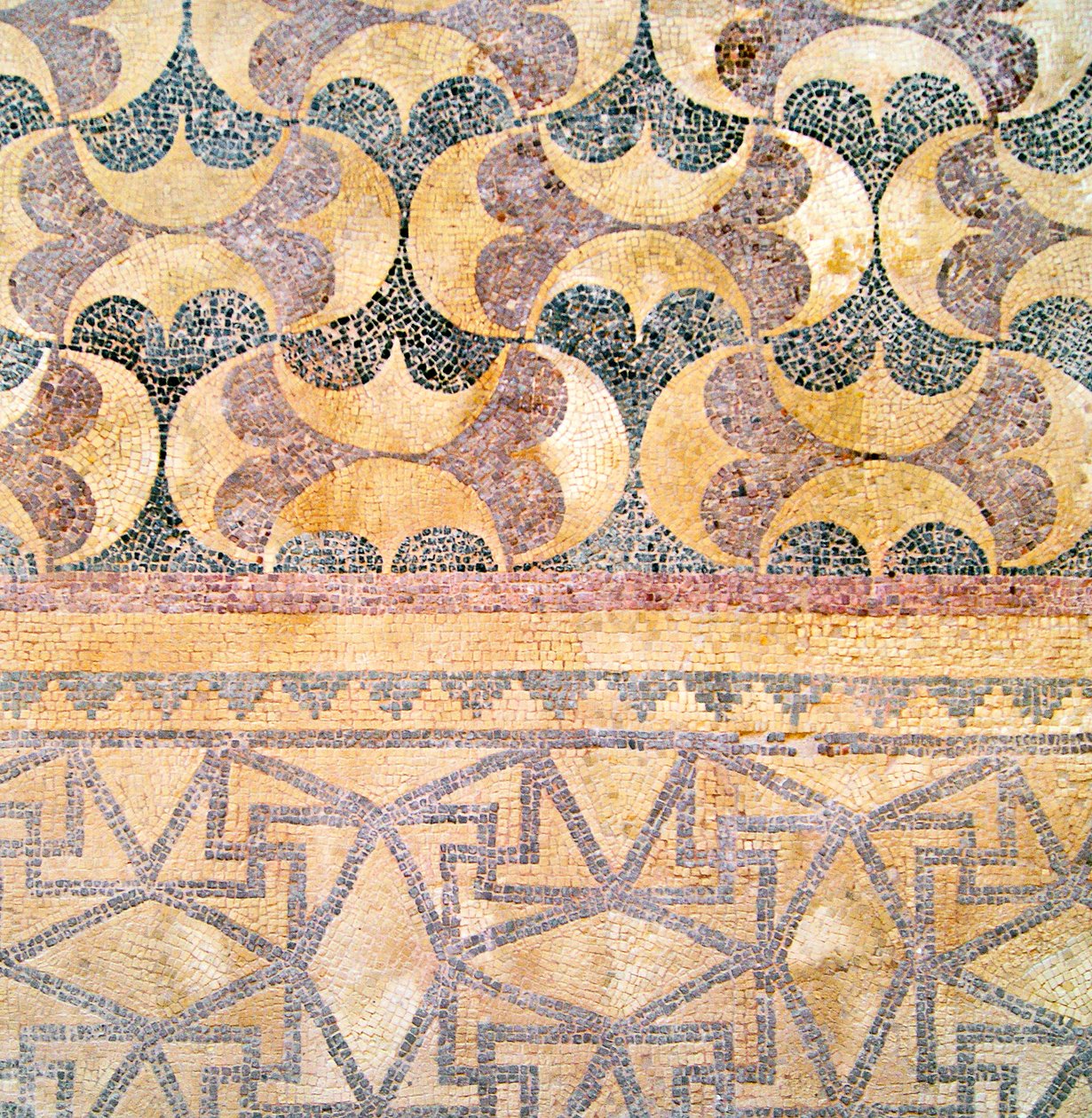 Detal mozaiki geometrycznej, Dom Tezeusza, Pafos, mozaika cypryjska autorstwa Roman