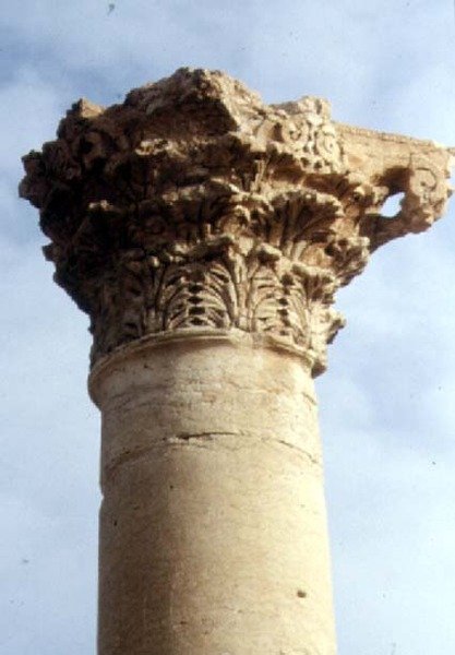 Fragment kolumny korynckiej i kapitelu, rzymski, II w. (zdjęcie) autorstwa Roman