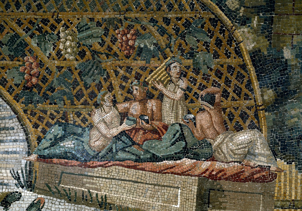 Fragment mozaiki nilotycznej Preneste (Palestrina) z sanktuarium bóstwa Fortune Primigenia, 80 pne autorstwa Roman