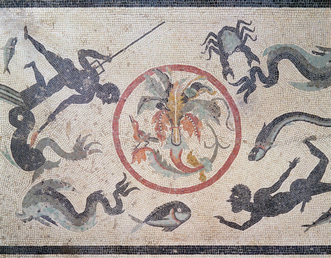 Rybacy i stworzenia morskie, I wne (mozaika) autorstwa Roman