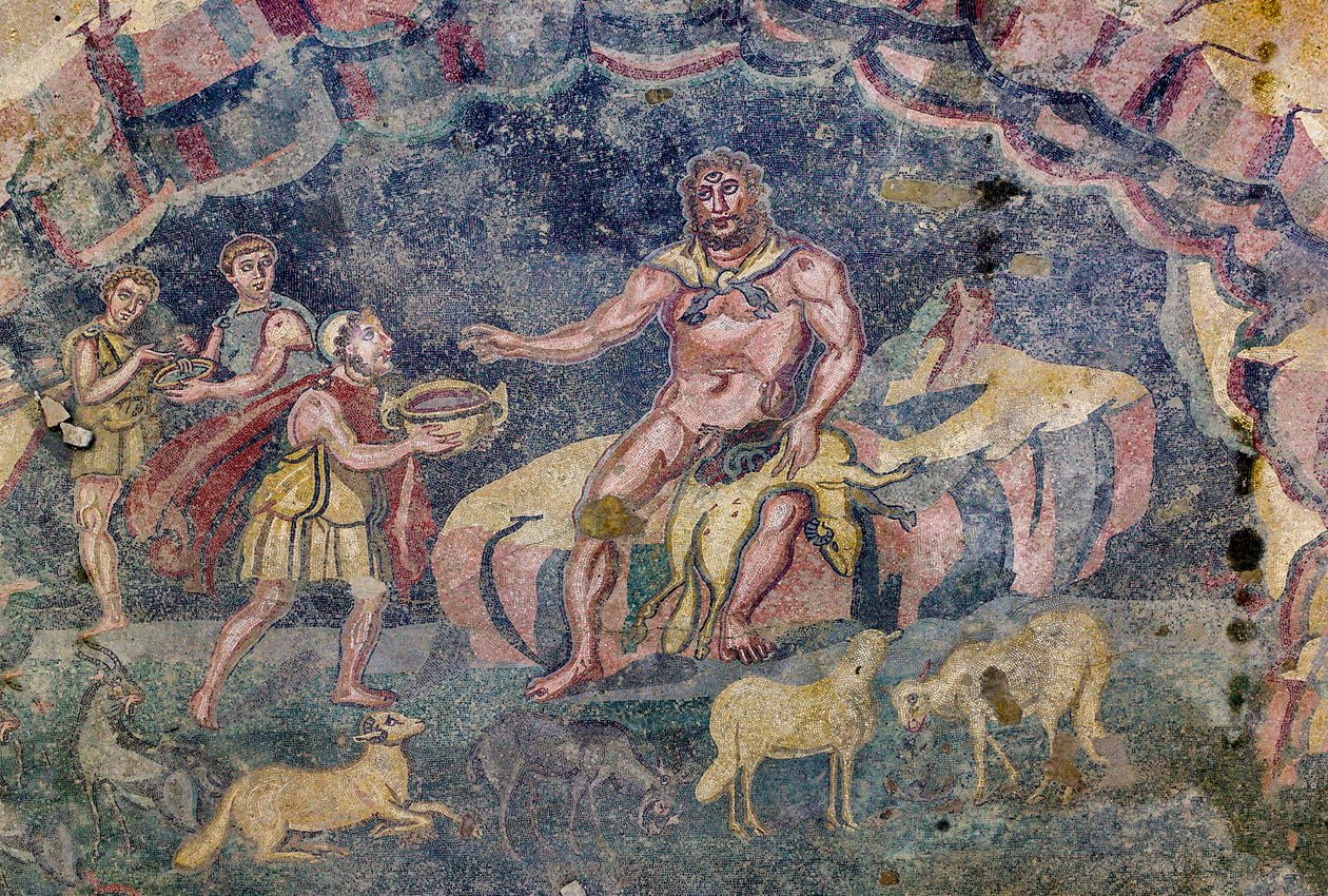 Mozaika podłogowa przedstawiająca przedsionek Polifema (mozaika) autorstwa Roman