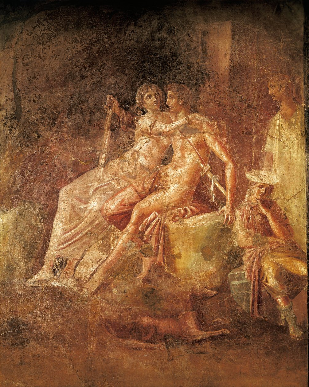 Fresk przedstawiający Aresa i Afrodytę, Dom Citarystów, Pompeje, Włochy (mozaika) autorstwa Roman