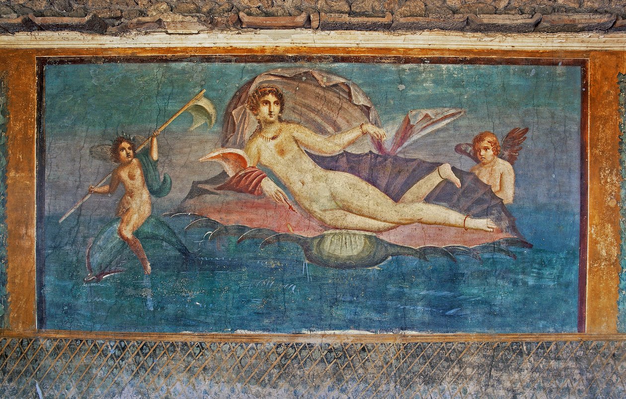 Fresk przedstawiający Wenus, Dom Wenus w Muszli, Pompeje (Lista Światowego Dziedzictwa UNESCO) autorstwa Roman