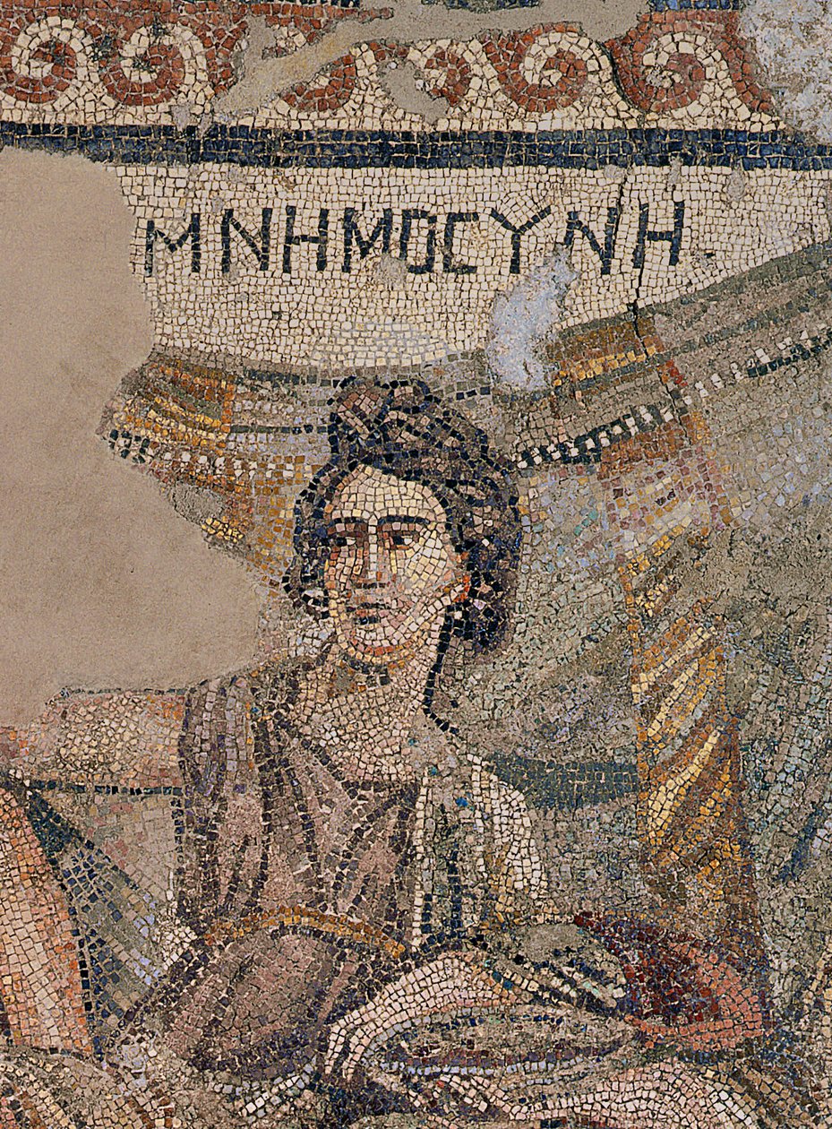 Sympozjum Pogrzebowe, z nekropolii w Antiochii, koniec IV wne (mozaika) (detal z 242530) autorstwa Roman