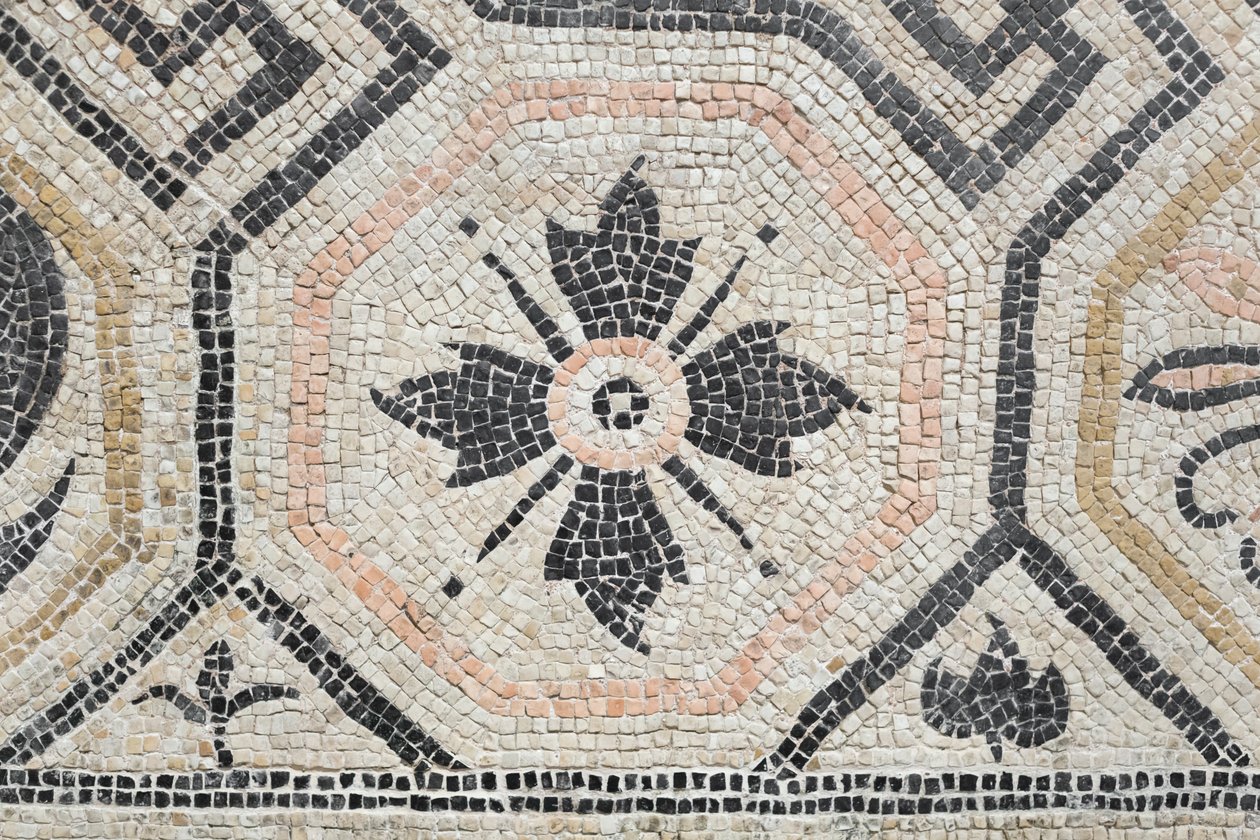 Geometryczny wzór z domus Via san Rocchino, II wiek n.e. (mozaika) autorstwa Roman