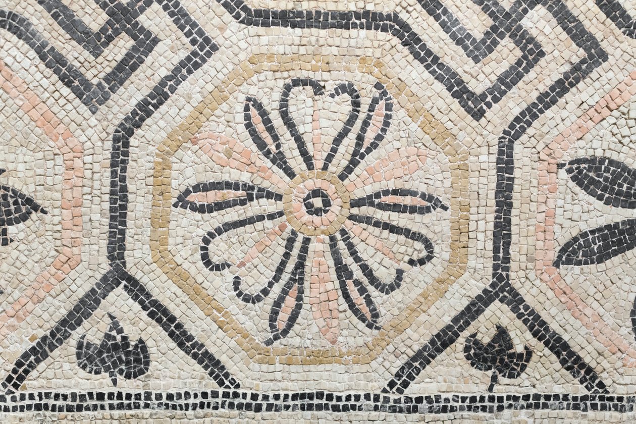 Geometryczny wzór z domus Via san Rocchino, II wiek n.e. (mozaika) autorstwa Roman