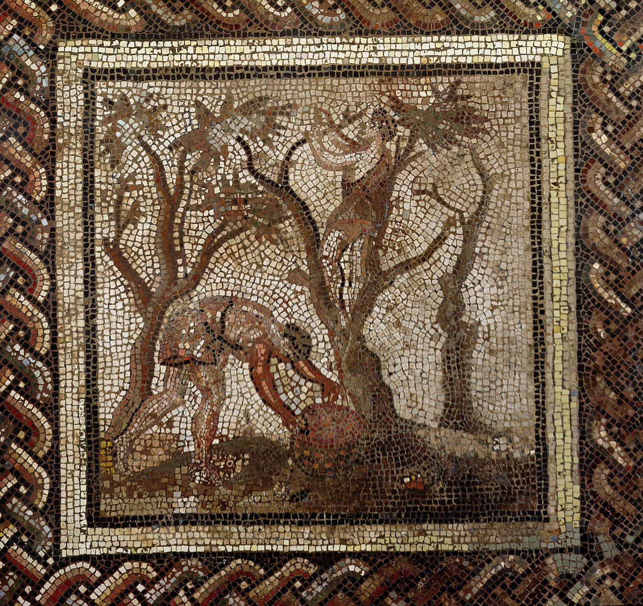 Zbiór winogron, z Saint-Romain-en-Gal (mozaika) autorstwa Roman