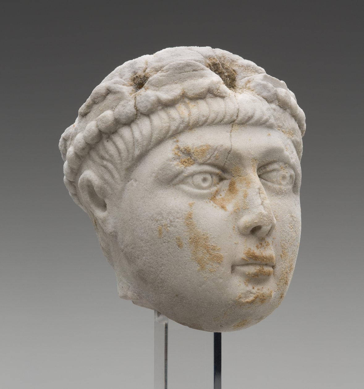 Głowa cesarza Honoriusza jako dziecko, koniec IV wieku naszej ery (marmur) autorstwa Roman