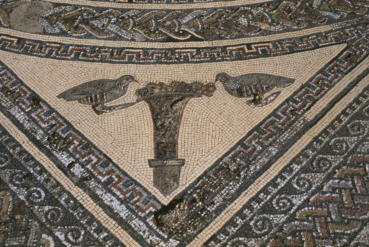 Dom Orfeusza, Orfeusz w otoczeniu dzikich zwierząt, detal (mozaika) autorstwa Roman