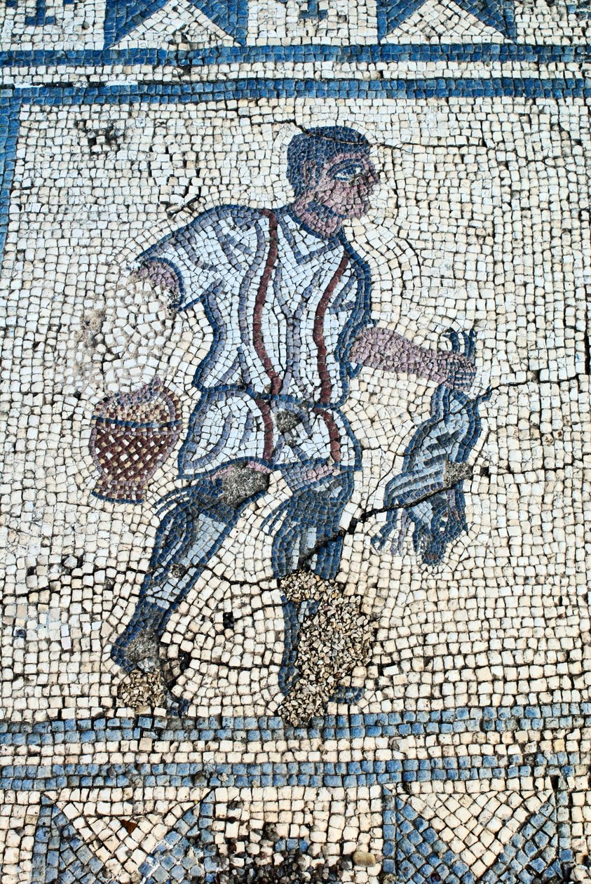 Myśliwy w ogrodzie rzymskim (mozaika) autorstwa Roman