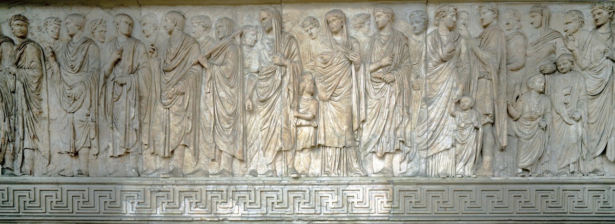 Procesja pośredników cesarskich cesarza Augusta - Marmurowy fryz reliefowy autorstwa Roman
