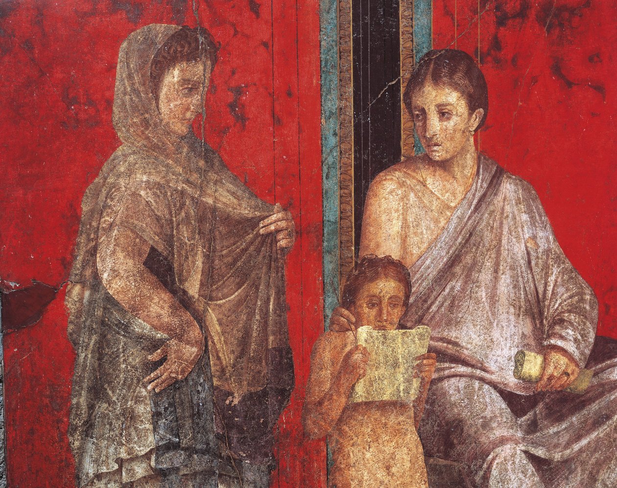 Obrzędy inicjacji kultu Dionizosa, fresk z Villa Dei Misteri autorstwa Roman