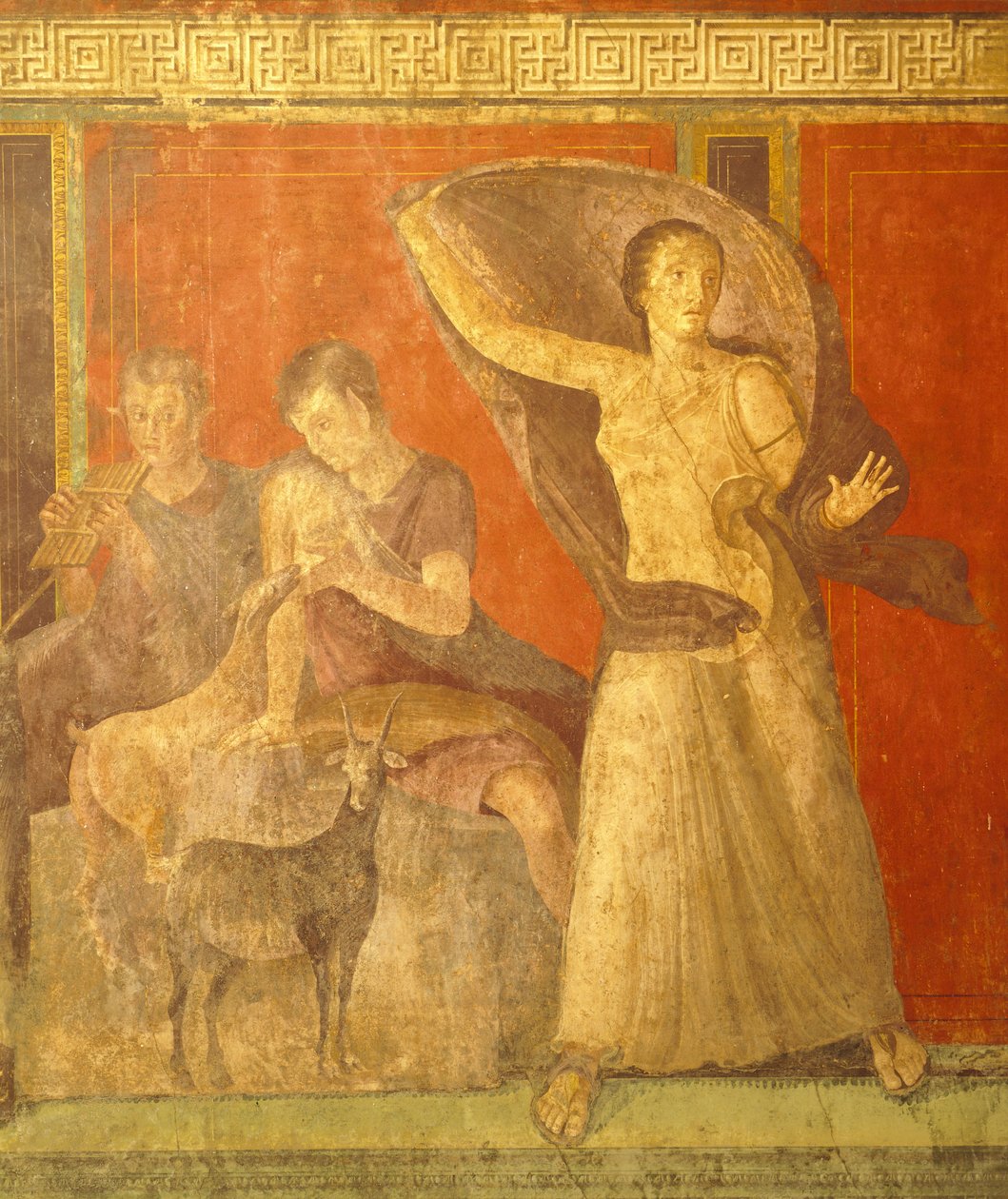 Obrzędy inicjacji kultu Dionizosa, fresk z Villa Dei Misteri autorstwa Roman