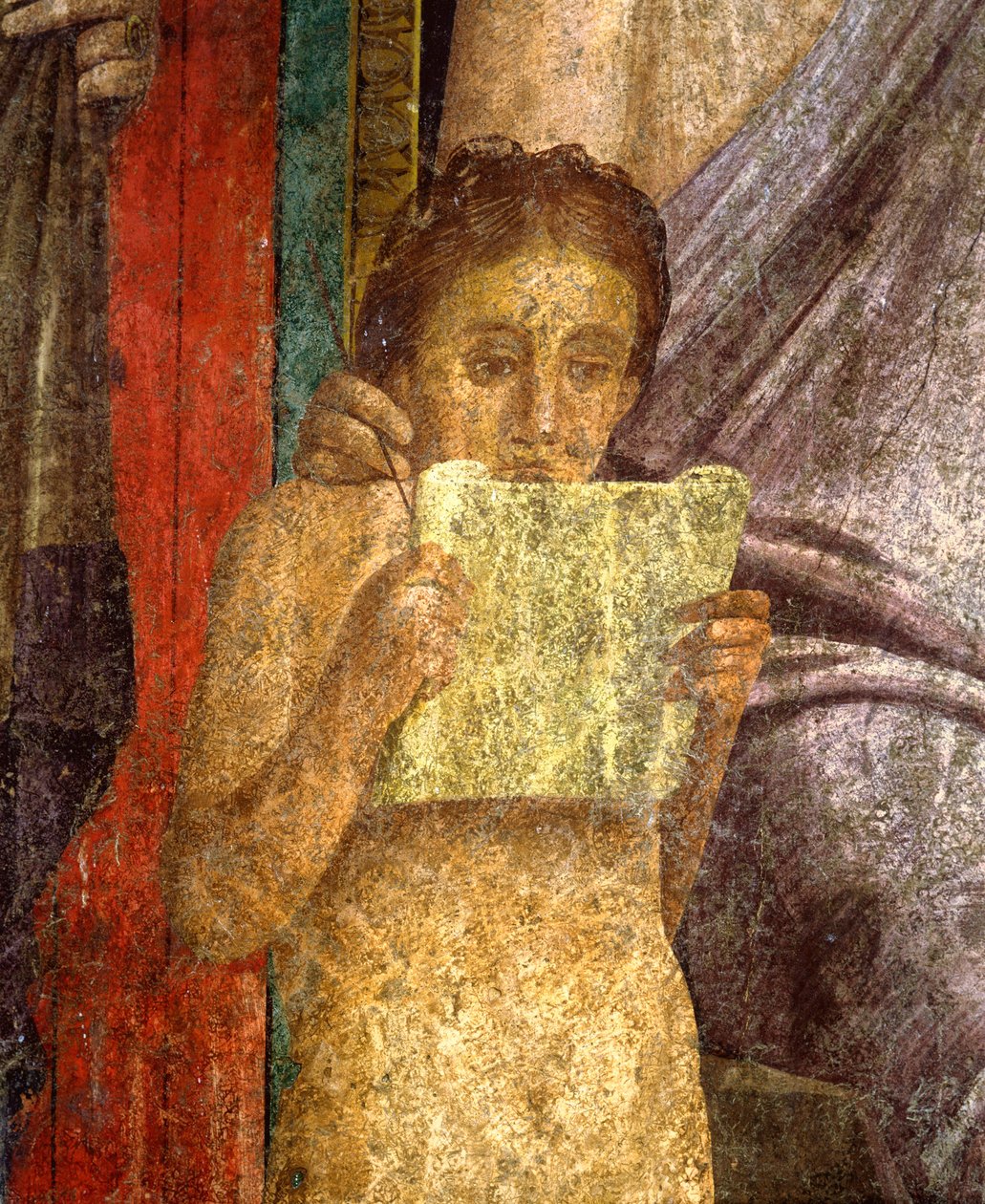 Obrzędy inicjacji w kulcie Dionizosa, fresk z Villa Dei Mysteri autorstwa Roman