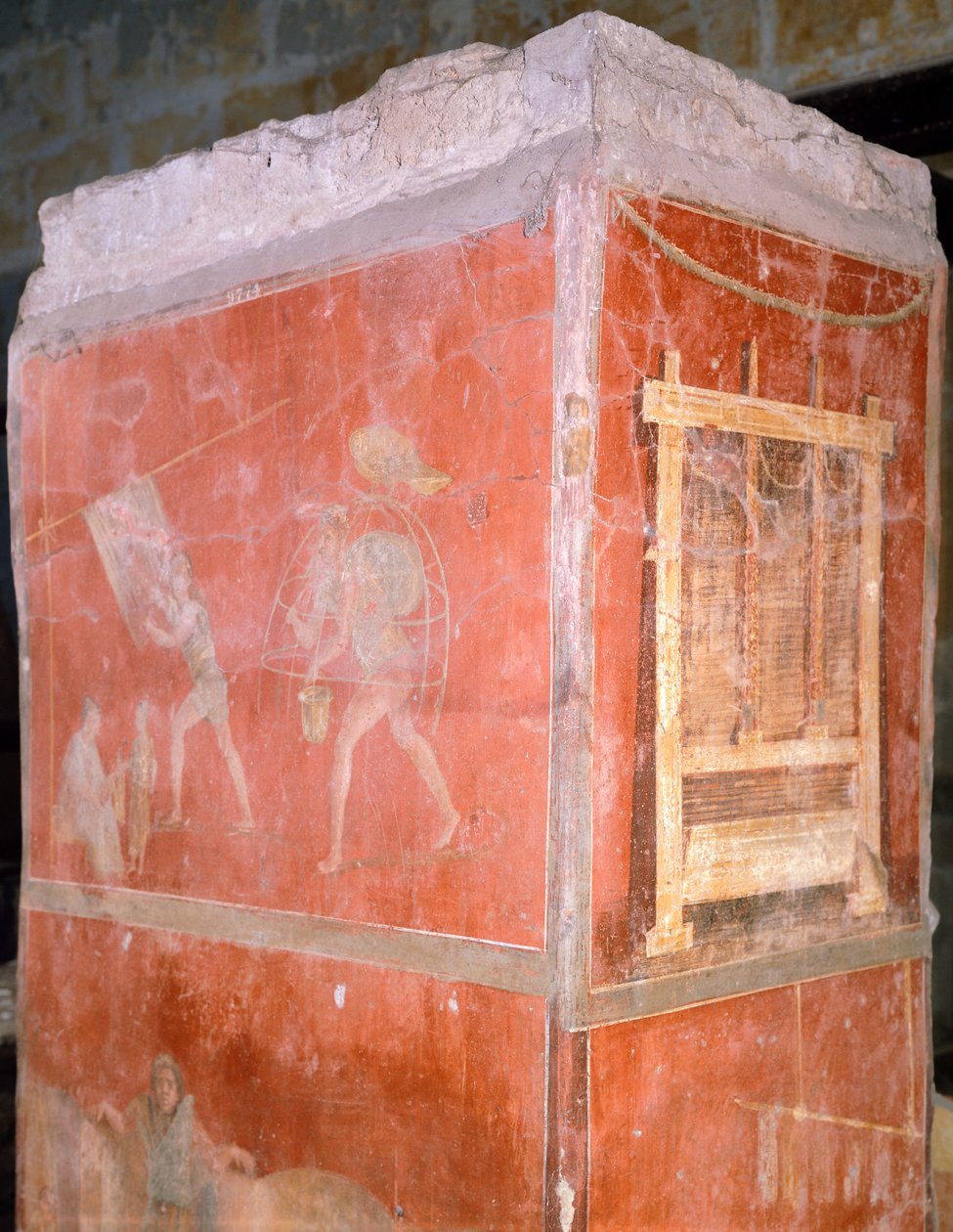 Włochy, Neapol, Museo Archeologico Nazionale, Dyers, obraz z Domu Fullonica w Pompejach (Lista Światowego Dziedzictwa UNESCO autorstwa Roman