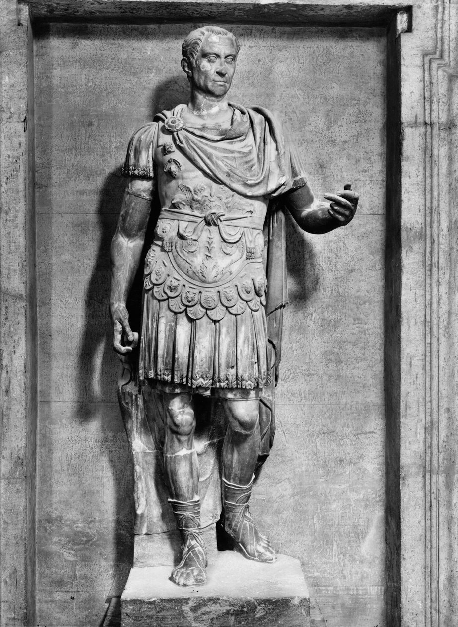 Juliusz Cezar (100-44 pne) (marmur) (zdjęcie czarno-białe) autorstwa Roman