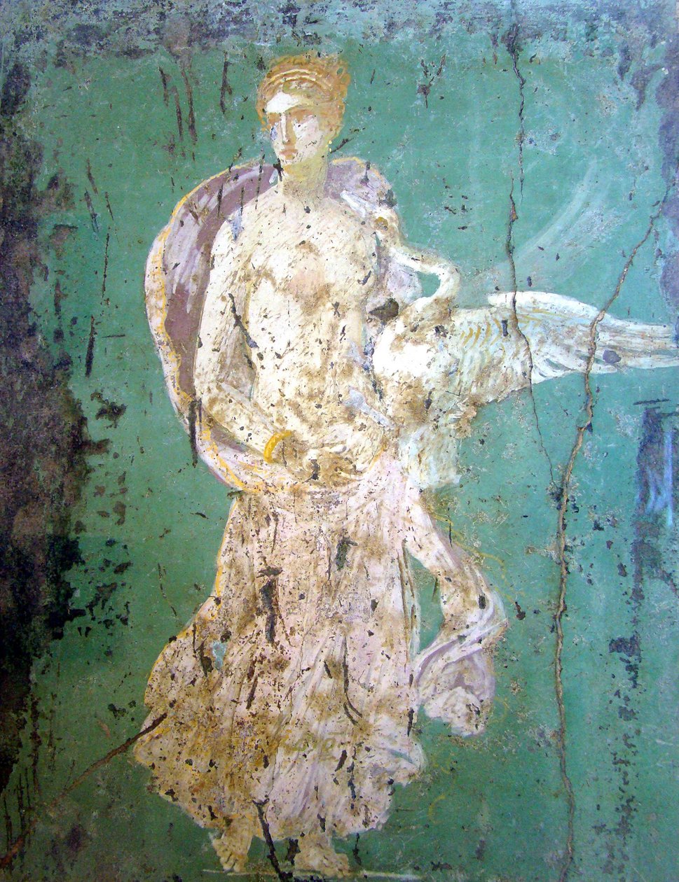 Leda i łabędź, fresk, Pompeje autorstwa Roman