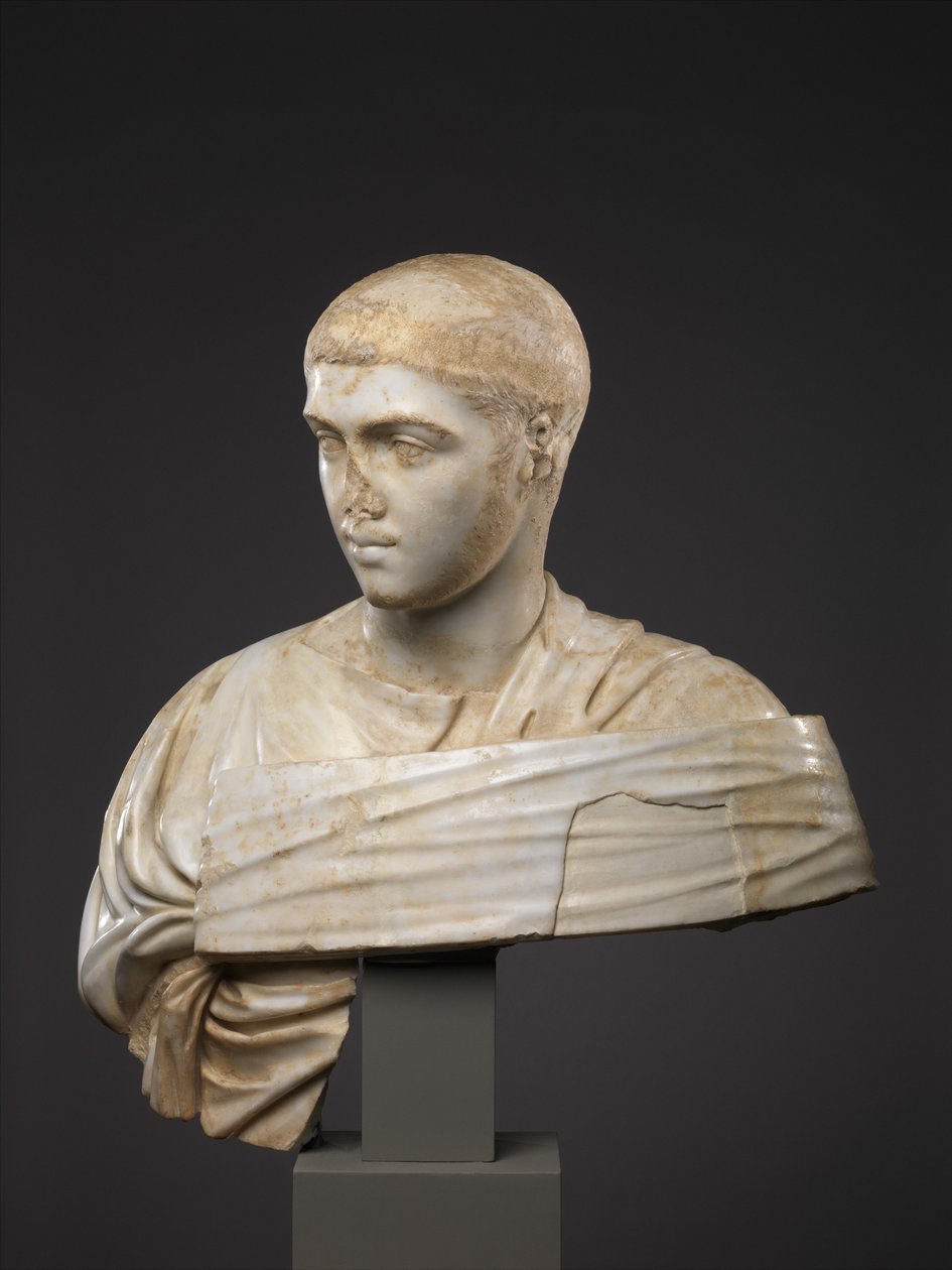 Marmurowe popiersie portretowe Severusa Aleksandra, 230-235 AD (marmur) autorstwa Roman